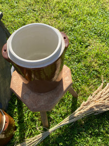 Vintage French glazed sandstone crock