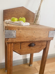 Antique french farmhouse butcher block kitchen console