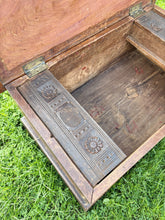 Load image into Gallery viewer, Antique wooden chest with carved panels
