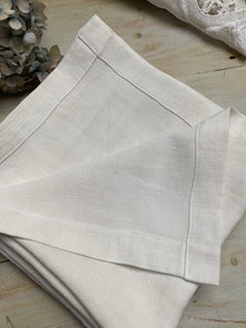 Antique hemp linen dinner napkins