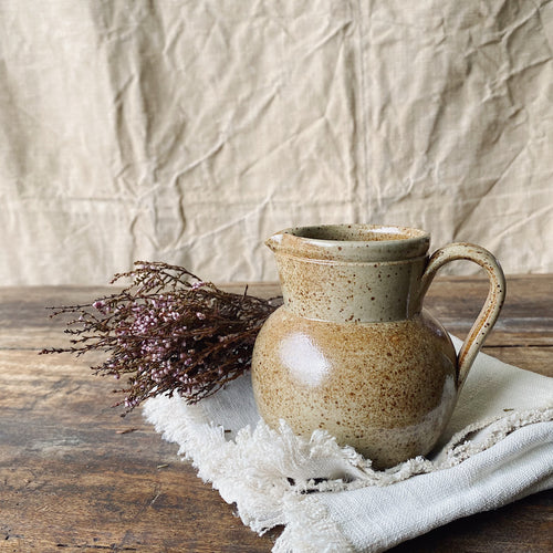 Vintage French small round sandstone jug