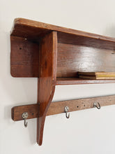Load image into Gallery viewer, Vintage French wall shelf with hooks