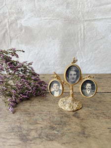 Antique brass picture frame tree