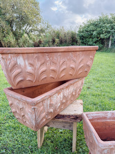 Made in Italy weathered terracotta jardinière planters