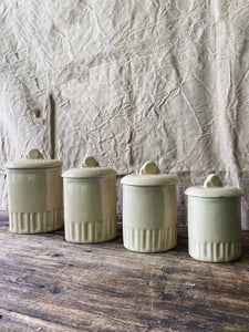1950s French unmarked kitchen canisters