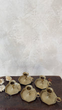 Load image into Gallery viewer, Antique brass octagonal chamberstick candle holders
