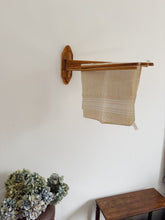 Load image into Gallery viewer, Vintage wooden wall mounted articulated towel rack - 6 dowels