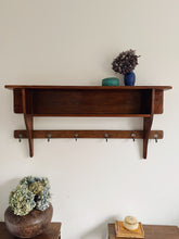 Load image into Gallery viewer, Vintage French wall shelf with hooks