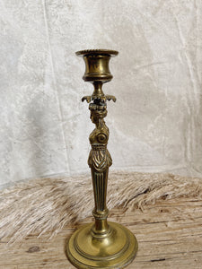 Vintage French brass Grecian candlestick