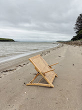 Load image into Gallery viewer, Vintage Rattan Backed Folding Wooden Back Rest