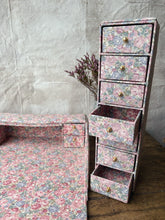 Load image into Gallery viewer, Vintage 1950s cotton covered vanity top or desk set