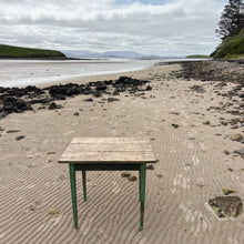 Load image into Gallery viewer, Antique chippy paint plank top table