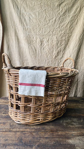 Vintage French extra large wicker basket