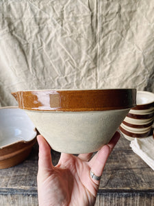 Vintage French sandstone bowl with pouring spout