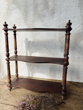 Load image into Gallery viewer, Antique French 19th century turned wood wall shelf