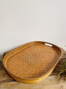 Vintage Indonesian handmade bamboo tray