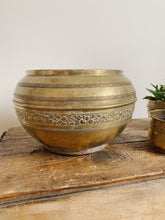 Load image into Gallery viewer, Vintage French bohemian brass plant pot holders