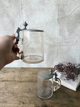 Load image into Gallery viewer, Vintage German beer steins with solid pewter flip over lid