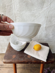 Vintage Arcopal milk glass breakfast bowls - set of 4