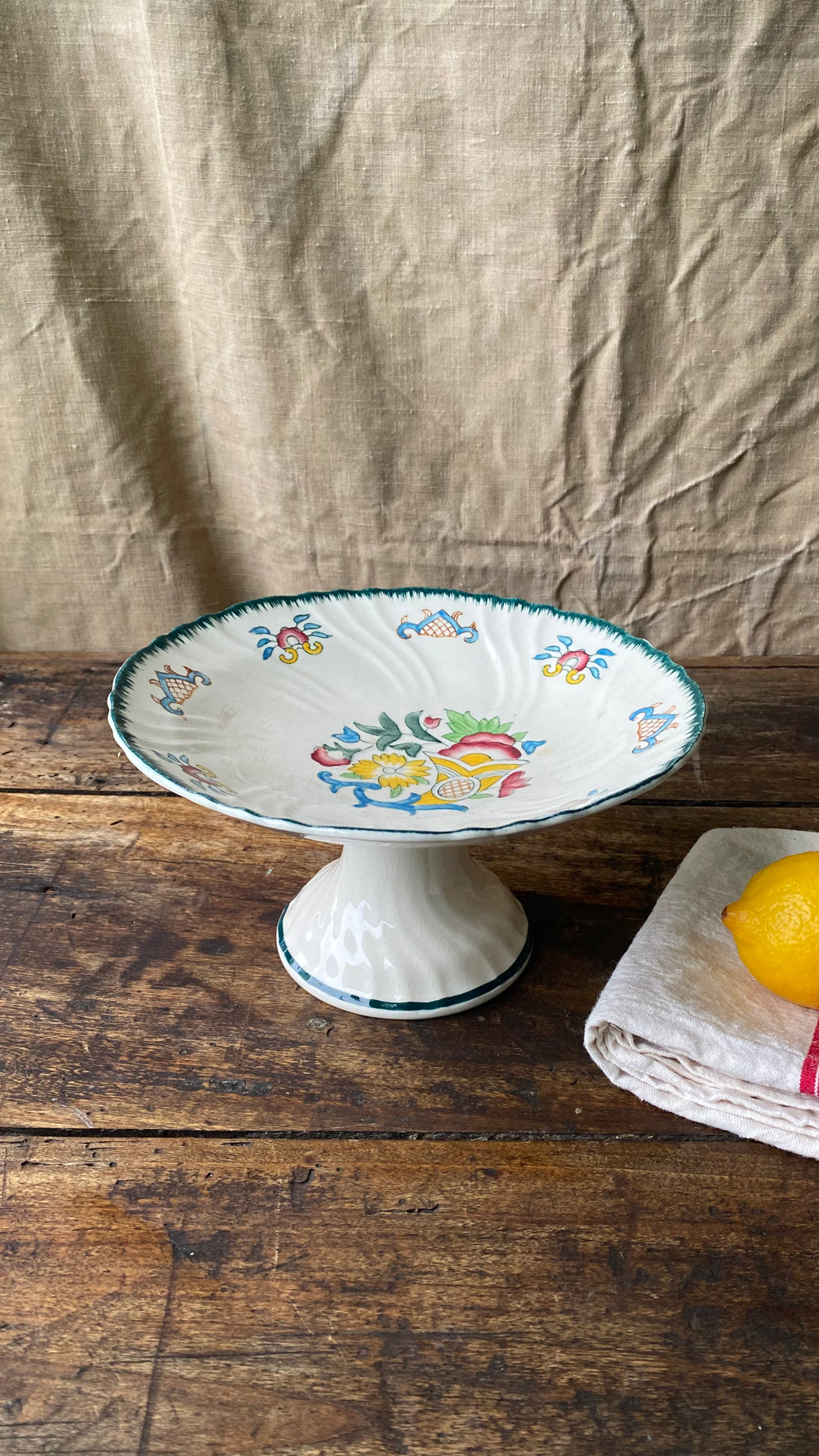 Vintage Longwy “Vieux Rouen” serving bowl