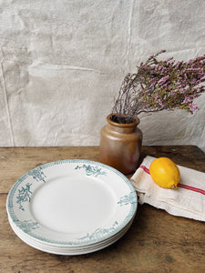 Vintage 19th Century St Amand Terre de Fer plates - set of 4