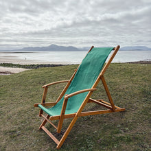 Load image into Gallery viewer, Vintage French deck chairs - dark green