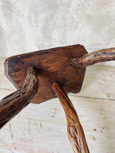 Load image into Gallery viewer, Farmhouse rustic brutalist tripod stool