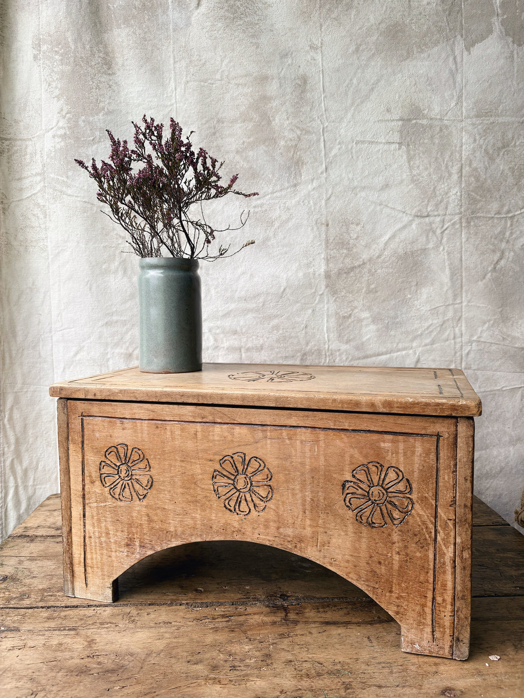 Antique shoe polishing chest