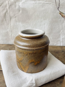Vintage French brown glazed sandstone pots