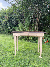 Load image into Gallery viewer, Antique decorated top desk table with drawer