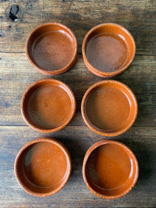 Vintage French terracotta small dishes - set of 6