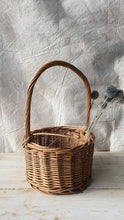 Load image into Gallery viewer, Vintage handwoven willow bottle basket
