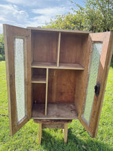 Load image into Gallery viewer, French early 20th century wooden cabinet with textured glass