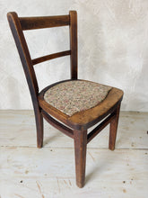 Load image into Gallery viewer, Vintage solid wood child’s chair with tapestry seat