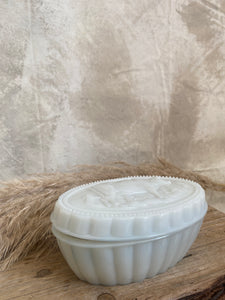 Opaline Milk glass butter dish