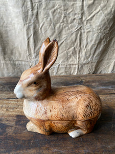 Vintage French Michel Caugant animal tureens, Deer, Rabbit, Duck