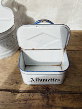 Load image into Gallery viewer, 1930s Enamel &quot;Allumettes&quot; wall hanging match box