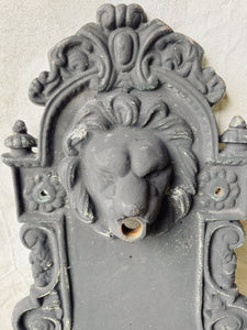 Antique French cast iron lion head fountain garden sink