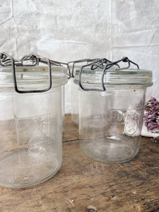 Vintage French jars with clip tops
