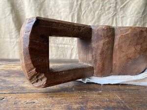 Hand carved wooden handled bowl