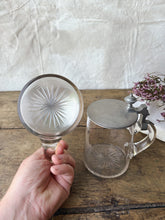 Load image into Gallery viewer, Vintage German beer steins with solid pewter flip over lid