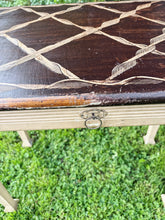 Load image into Gallery viewer, Antique decorated top desk table with drawer