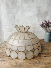Load image into Gallery viewer, Vintage mother of pearl and brass light shade