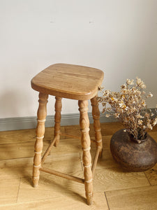 Vintage French pine stool