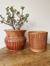 Load image into Gallery viewer, Vintage 1970s French wicker plant pot holders