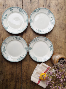 Vintage 19th Century St Amand Terre de Fer plates - set of 4
