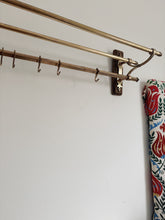 Load image into Gallery viewer, 1920s French brass art deco hat and coat rail or kitchen pot stand and rail
