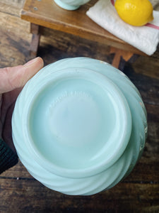 Vintage French Arcopal pastel green breakfast bowls