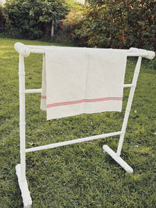 Vintage French painted wood towel stand