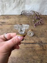 Load image into Gallery viewer, Antique French glass and brass door knobs - pair